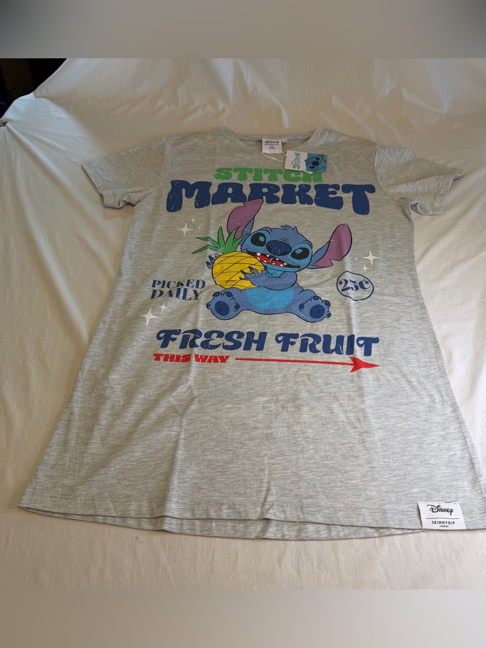 Disney Stitch x Skinny Dip Nightshirt Pajamas Women's Size XS Gray NEW